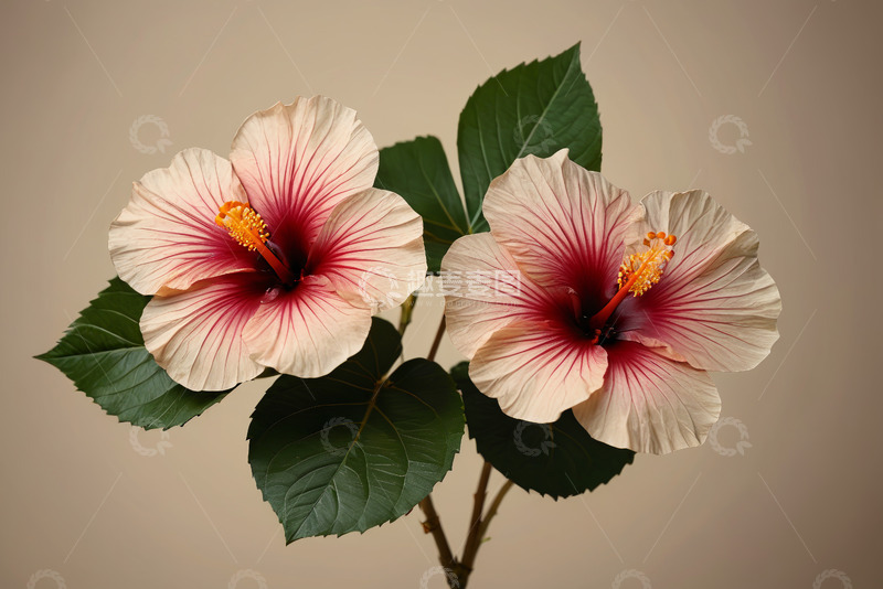 高清大图下载【趣麦麦图】两朵盛开的木槿花