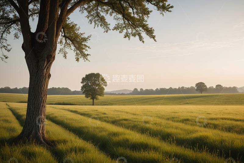 高清大图下载【趣麦麦图】田野中的大树自然风光