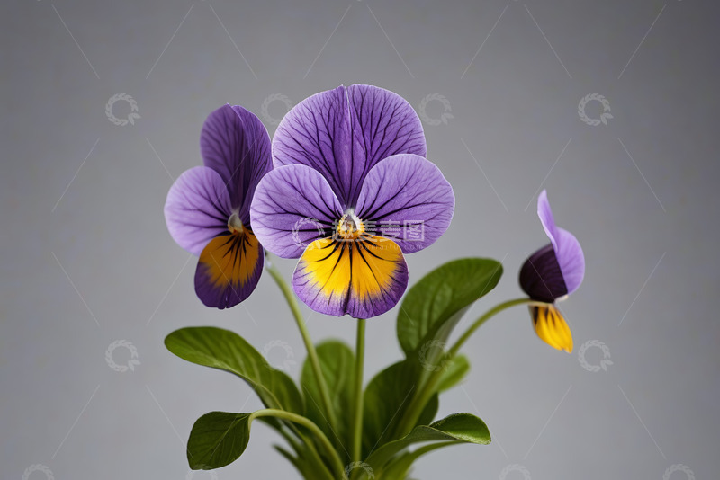 高清大图下载【趣麦麦图】紫色三色堇特写