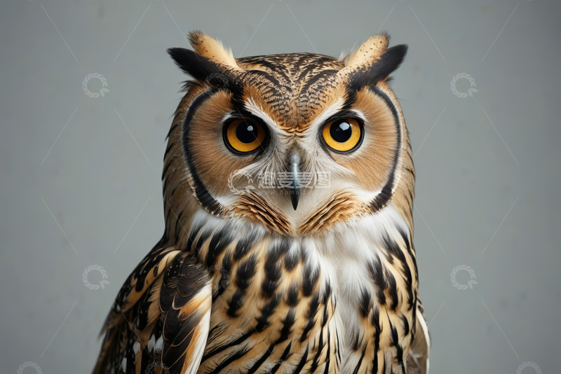 高清大图下载【趣麦麦图】特写猫头鹰头部