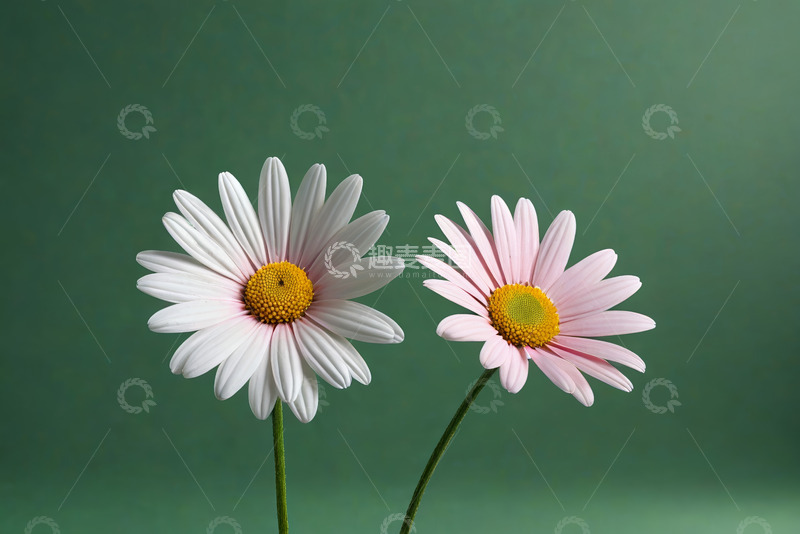 高清大图下载【趣麦麦图】两朵雏菊特写