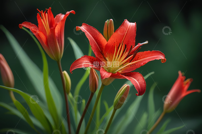 高清大图下载【趣麦麦图】红色百合花特写