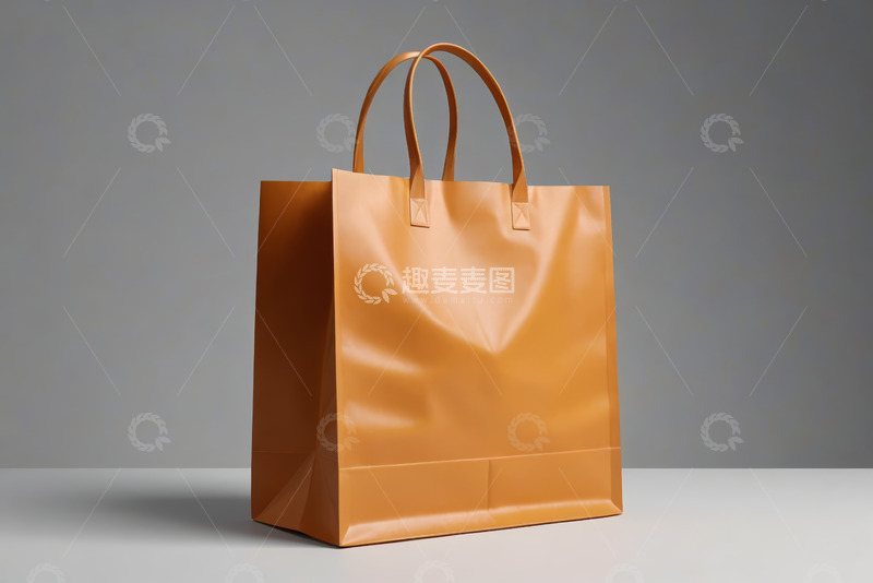 高清大图下载【趣麦麦图】棕色手提购物袋静物展示