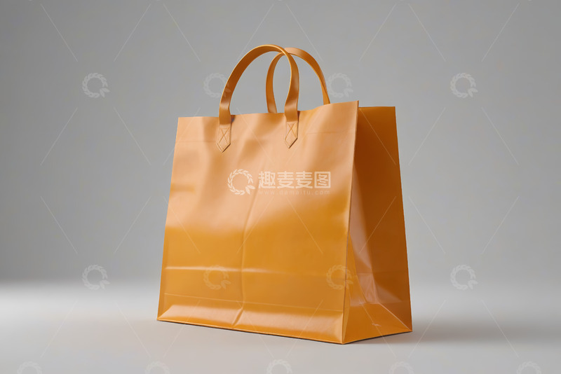 高清大图下载【趣麦麦图】橙色购物袋特写