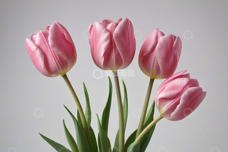 高清大图下载【趣麦麦图】粉色郁金香花卉特写