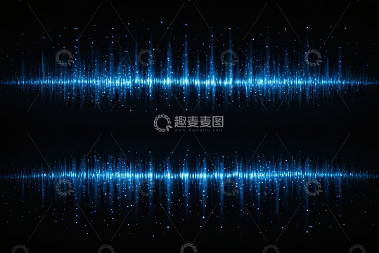 蓝色发光声波素材