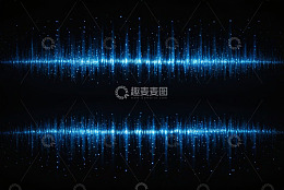 蓝色发光声波素材
