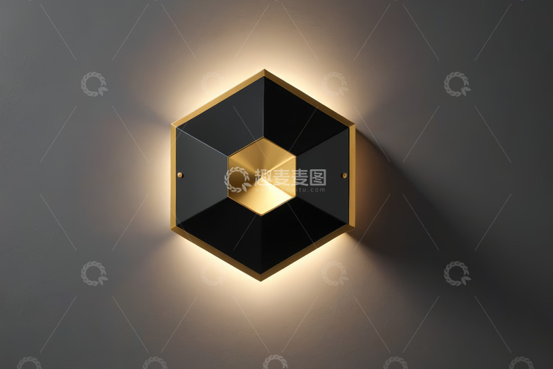 高清大图下载【趣麦麦图】现代风格六边形壁灯特写