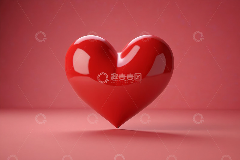 高清大图下载【趣麦麦图】红色心形立体素材