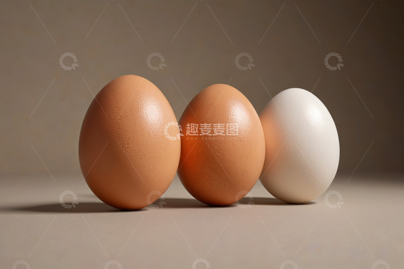 高清大图下载【趣麦麦图】三个鸡蛋特写静物素材
