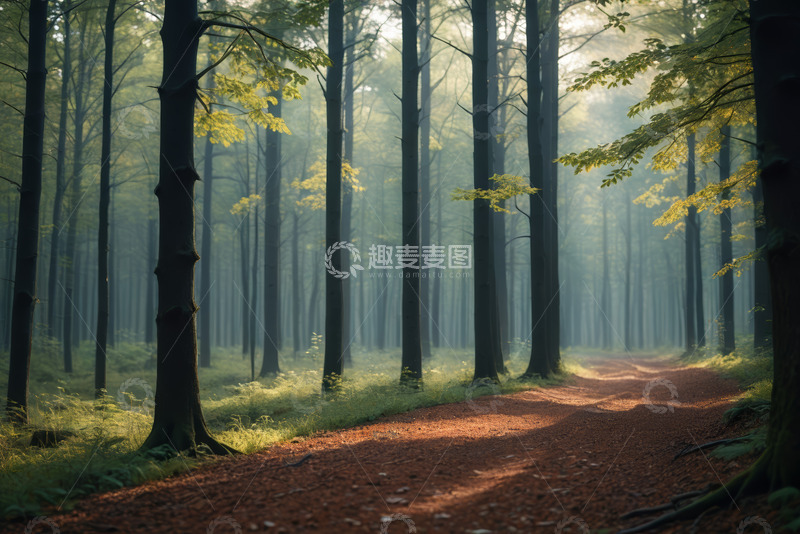 高清大图下载【趣麦麦图】林间小道自然风光