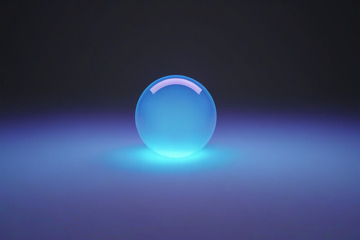 蓝色发光球体特写