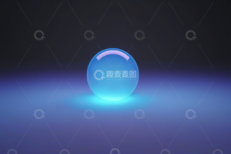 高清大图下载【趣麦麦图】蓝色发光球体特写