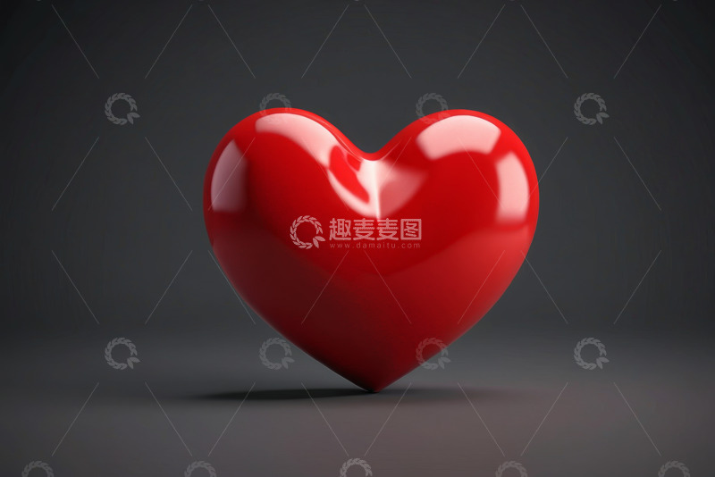 高清大图下载【趣麦麦图】红色心形立体图案