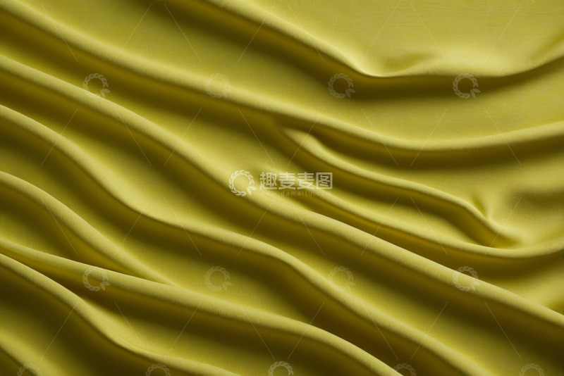 高清大图下载【趣麦麦图】淡黄色织物褶皱纹理特写