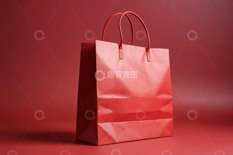 高清大图下载【趣麦麦图】红色购物袋特写