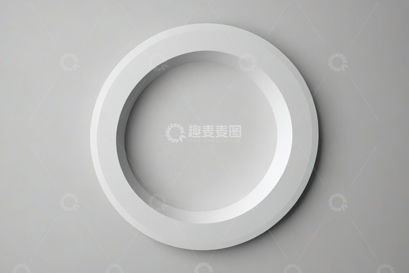 高清大图下载【趣麦麦图】白色圆形立体设计素材