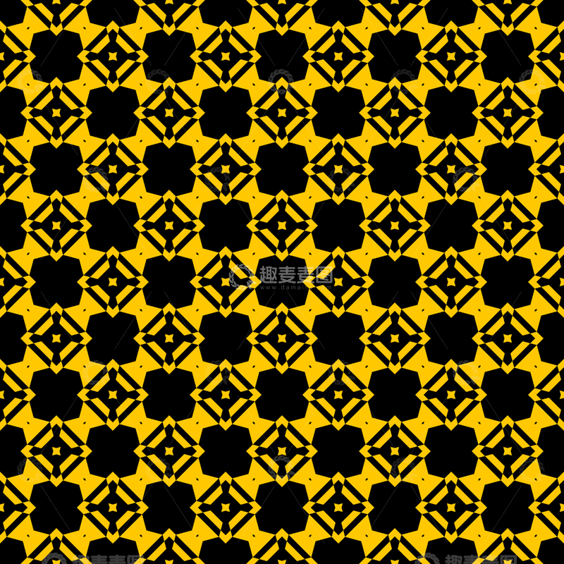 源文件下载【趣麦麦图】黄黑几何花纹背景图613