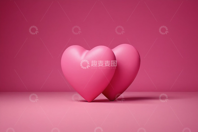 高清大图下载【趣麦麦图】粉色爱心浪漫背景素材