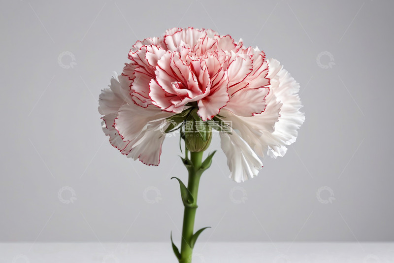 高清大图下载【趣麦麦图】粉白镶边康乃馨特写