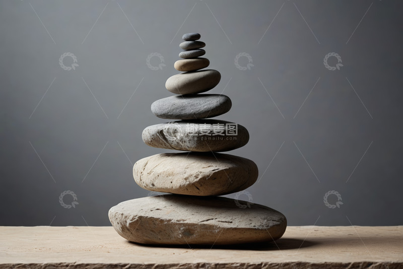 高清大图下载【趣麦麦图】石头堆叠平衡特写