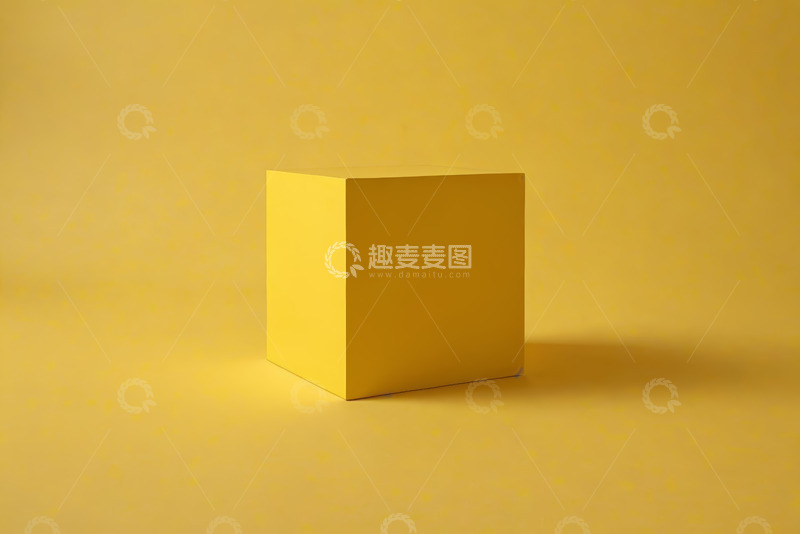 高清大图下载【趣麦麦图】黄色背景上的立方体展示