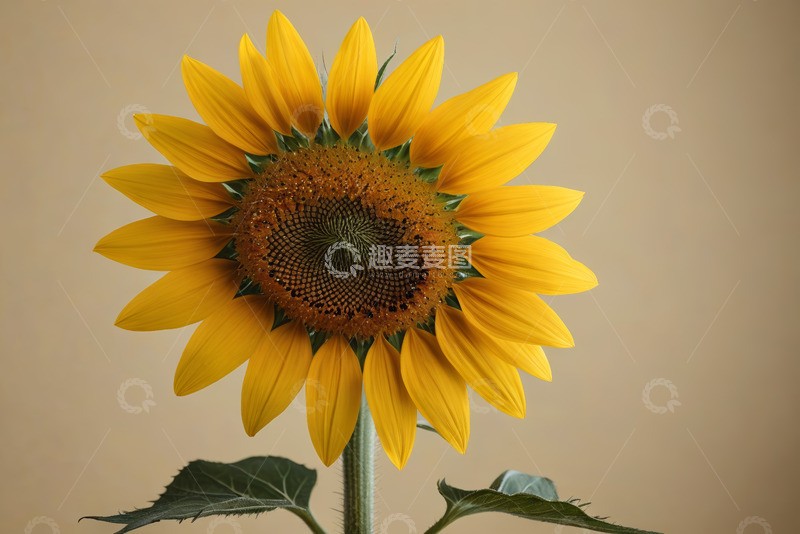 高清大图下载【趣麦麦图】单株向日葵特写