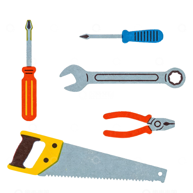 源文件下载【趣麦麦图】-手绘工具组合简笔画