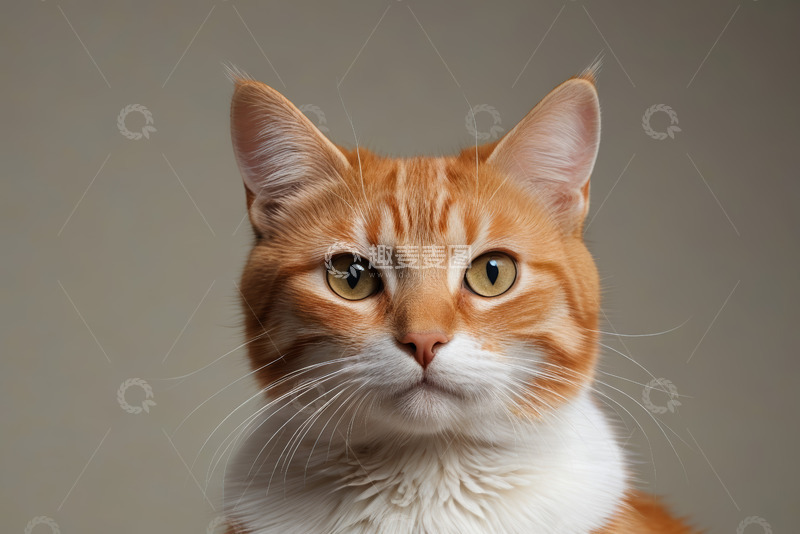 高清大图下载【趣麦麦图】橘白相间猫咪特写