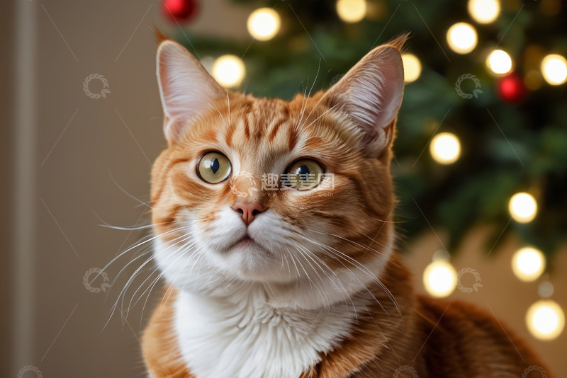高清大图下载【趣麦麦图】圣诞节前的可爱宠物猫