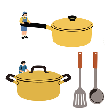 卡通厨房用具插画
