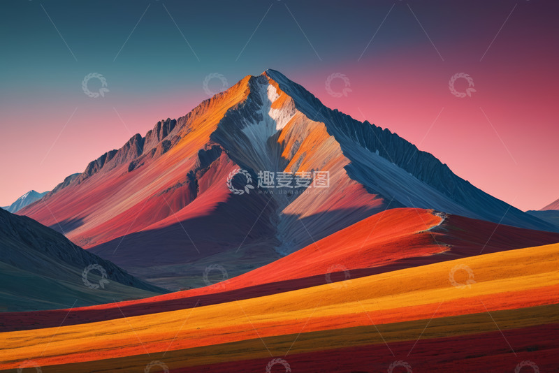 高清大图下载【趣麦麦图】壮丽多彩山峰自然景观