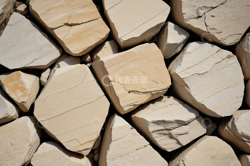 高清大图下载【趣麦麦图】堆砌的不规则浅色石块