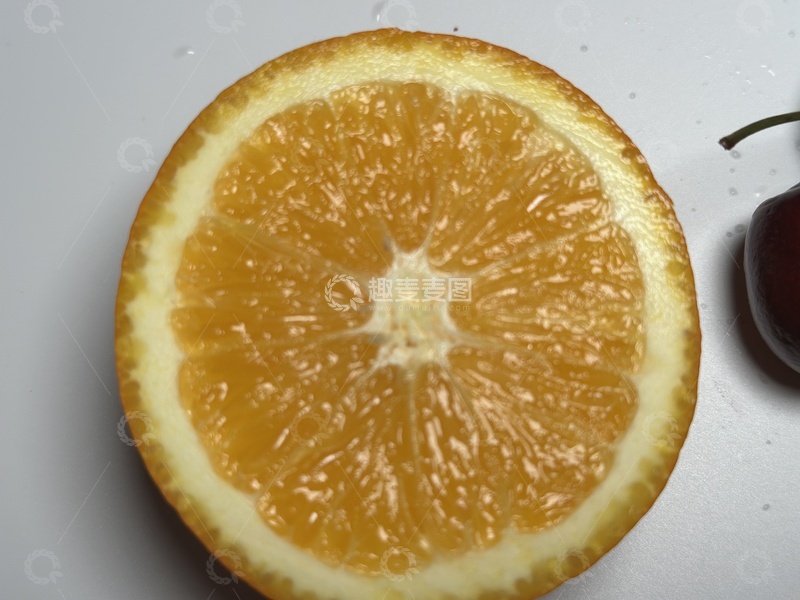 高清大图下载【趣麦麦图】新鲜橙子切片特写摄影2