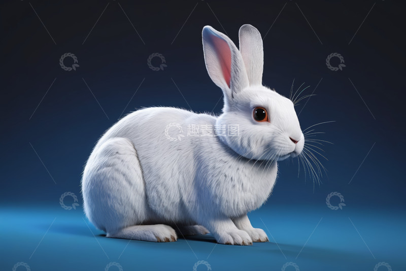 高清大图下载【趣麦麦图】白色兔子特写