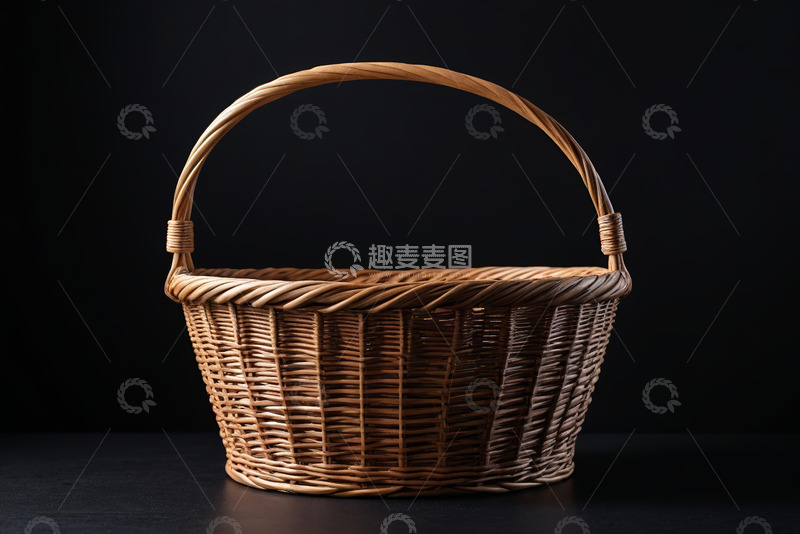 高清大图下载【趣麦麦图】棕色柳条编织篮静物