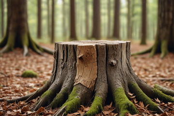 森林中树桩特写