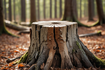 森林中树桩特写
