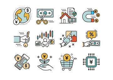金融经济图标插画设计素材