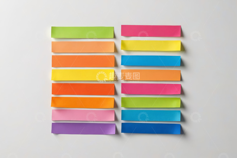 高清大图下载【趣麦麦图】多彩空白便签纸排列