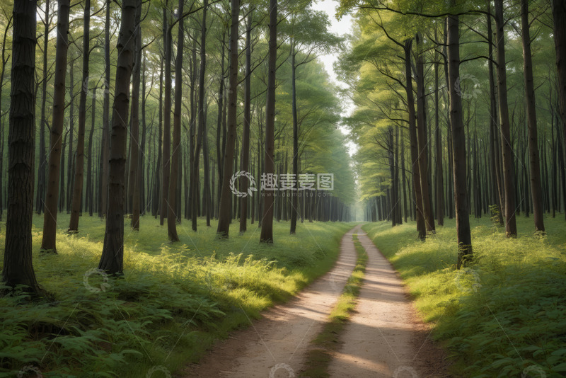 高清大图下载【趣麦麦图】林间小道自然风光