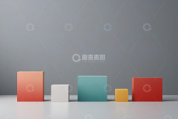 彩色立方体展示图
