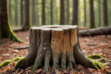 森林中树桩特写