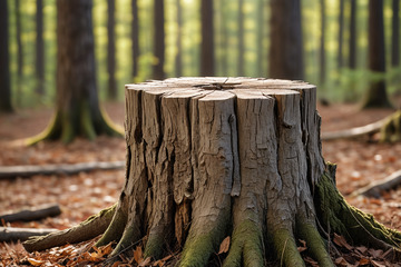 森林中树桩特写