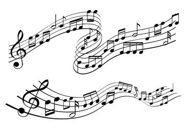 音符曲线音乐元素图案