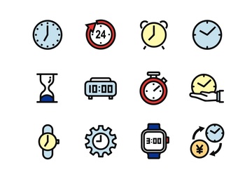 多彩时钟图标集合