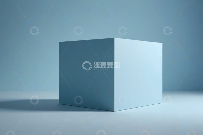 高清大图下载【趣麦麦图】浅蓝色立体方块静物
