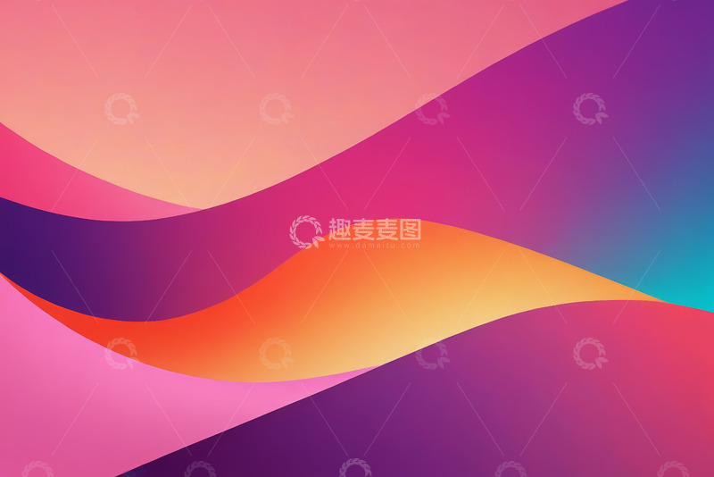 高清大图下载【趣麦麦图】彩色渐变波浪背景图