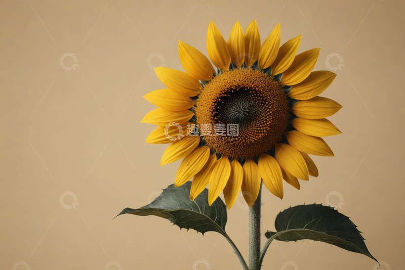 高清大图下载【趣麦麦图】单株向日葵特写