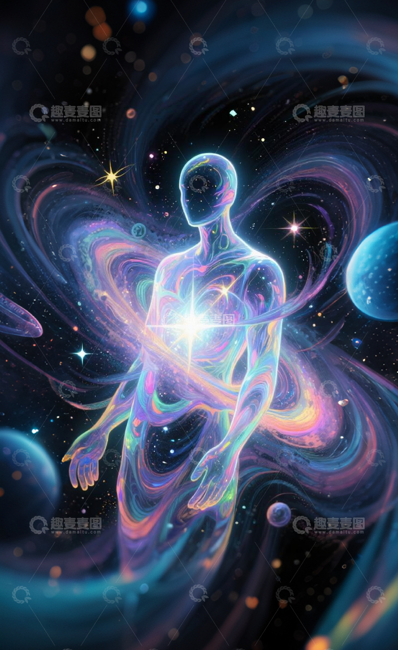 高清大图下载【趣麦麦图】科幻风宇宙人物艺术插画